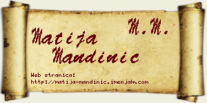 Matija Mandinić vizit kartica